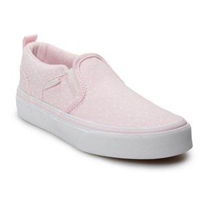 BRAND NEW girl youth vans Asher mini hearts pink slip on shoes size 5Y & 6Y